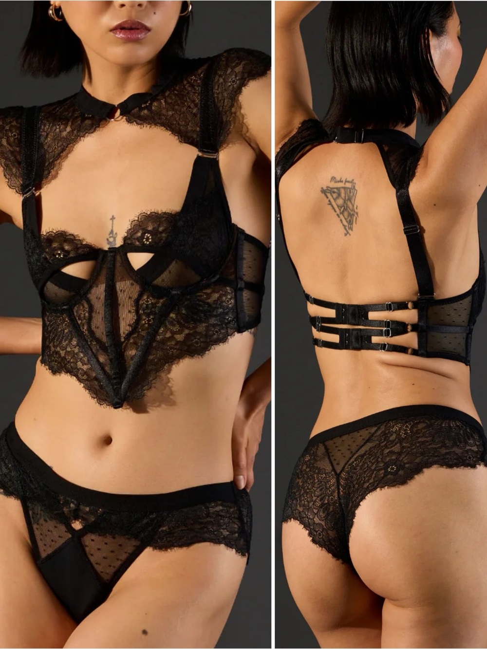 Thistle and Spire Minna Bodice and Thong lingerie Set XS NEW WITH TAGS NWT